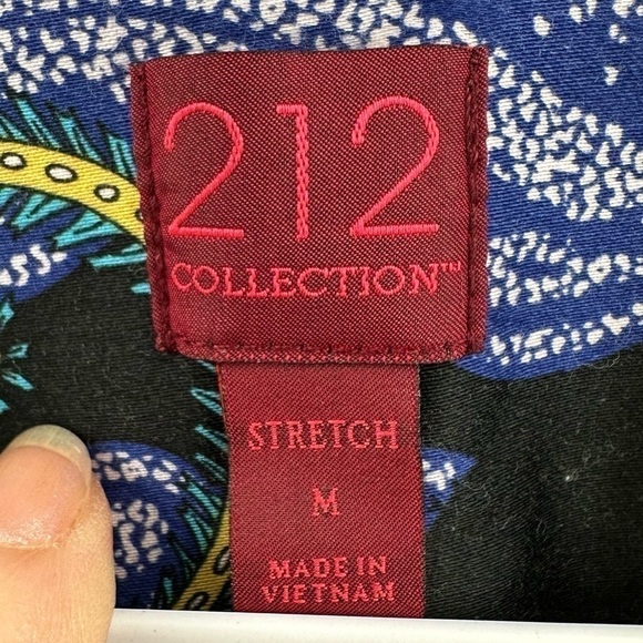 212 Collection Stretch Women’s Multicolor Paisley 3/4 Sleeve Button Down Size M - Picture 9 of 11